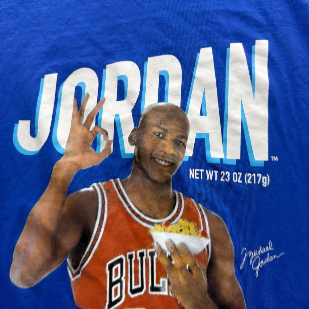 Jordan Brand Michael Jordan Wheaties Graphic Muscle Tee Tank Top Blue Mens Small